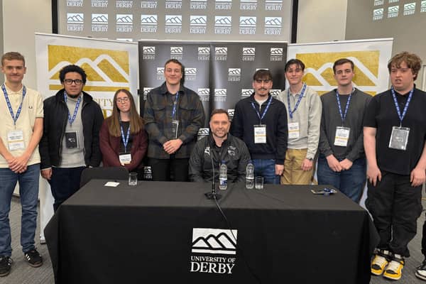 Students took part in Derby County's pre-match press conference ahead of the Rams' Championship game with Ipswich Town.