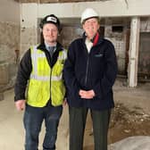 Davlyn Construction site manager Ellis Boyall and Safe and Sound CEO Tracy Harrison