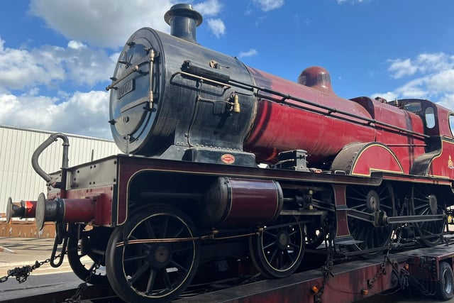 Midland Railway 1000 Class No. 1000 arriving at Alstom's Derby Litchurch Lane Works ahead of The Greatest Gathering