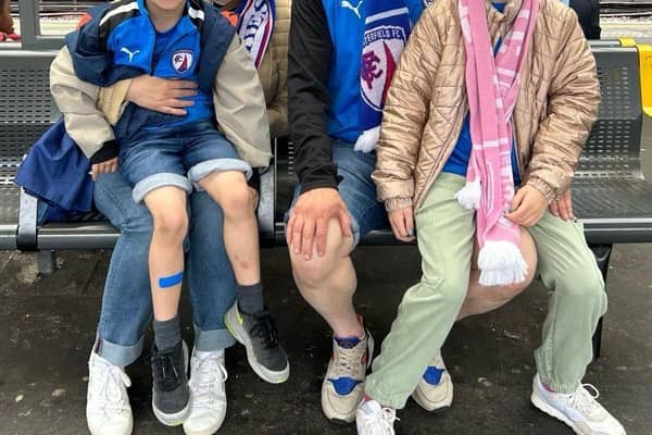 Glenn pictured with his partner Kerry and their two children