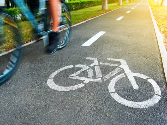 A stock image of a cyclist