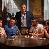 The cast of the new BBC gangster drama This City is Ours. From left, Diana (Hannah Onslow), Michael (James Nelson-Joyce), Ronnie (Sean Bean), Jamie (Jack McMullen) and Elaine (Julie Graham) (Picture: BBC/Left Bank Pictures/James Stack)