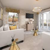 BM - The living room inside a show home at Barratt Homes' Midshire Meadow
