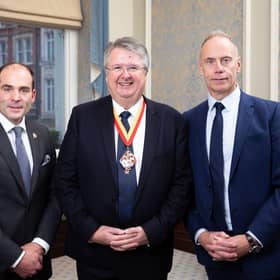 Paul Blunden Simba Sleep CFO, Brian Ahern The Furniture Makers’ Company master, Nicholas Pink Simba Sleep COO