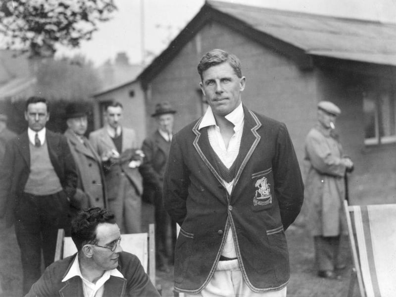 Former Derbyshire and England star Leslie F Townsend in 1936.