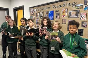 Some of the Reading Ambassadors at Asterdale Primary School