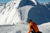 Skiing in the popular family resort of La Plagne in the French Alps