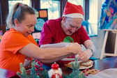 Carer Wendy with care home resident Eric.