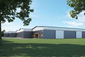 A CGI of Unit F, a 63,000 sq ft industrial/warehouse redevelopment at Sinfin Commercial Park, Derby.
