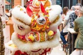 An image of our brilliant lion dancers!