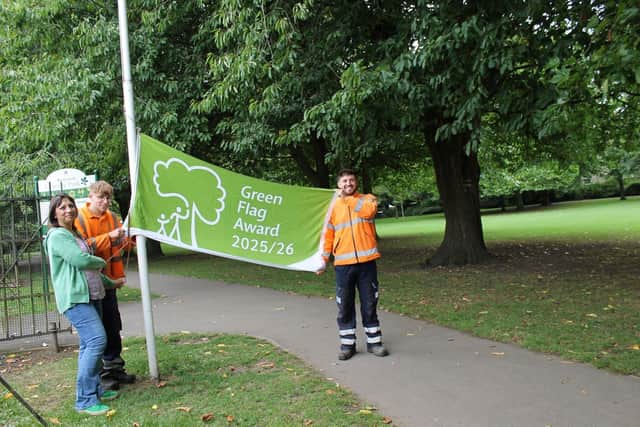 Raising the flag at Crossley Park, Ripley