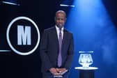 Clive Myrie with Mastermind Glass Bowl