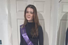 A photo of Lili in her Miss Teen Galaxy Derbyshire sash.