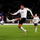 Nathaniel Mendez-Laing scored a crucial goal for Derby County at  Cambridge United. Photo by Naomi Baker/Getty Images.
